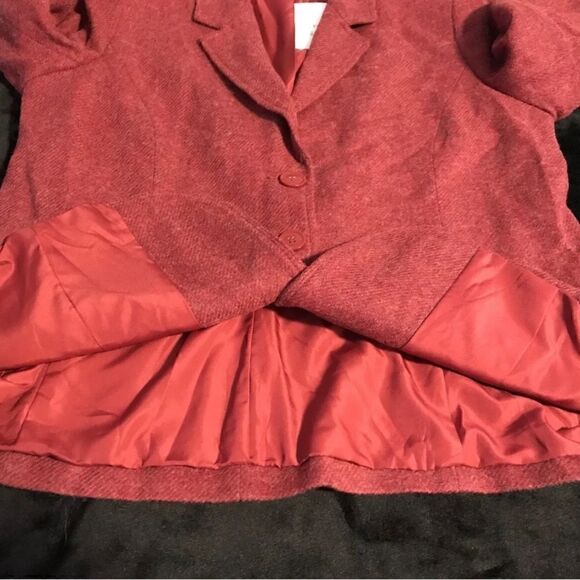 APPLESEED’S Red Wool Button Blazer Coat Jacket - 14 - New without tags - Picture 7 of 12